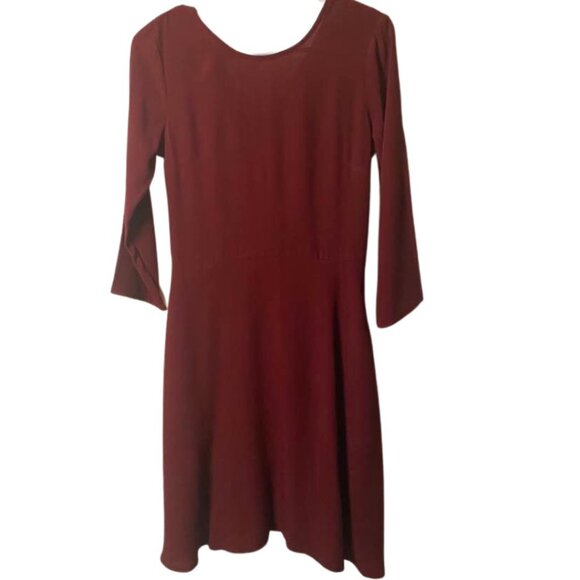 NWT - Gap Dress - Casual 3/4 Sleeve Maroon - Size 2 - Picture 2 of 5